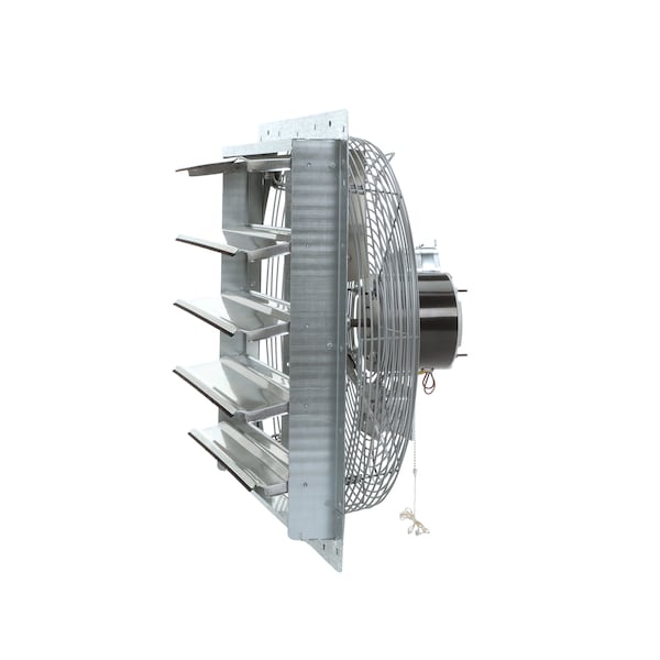 Exhaust Fan, 20" TEAO Motor, 120V, With Shutter, 1/4HP, 2-Speed, Gray
